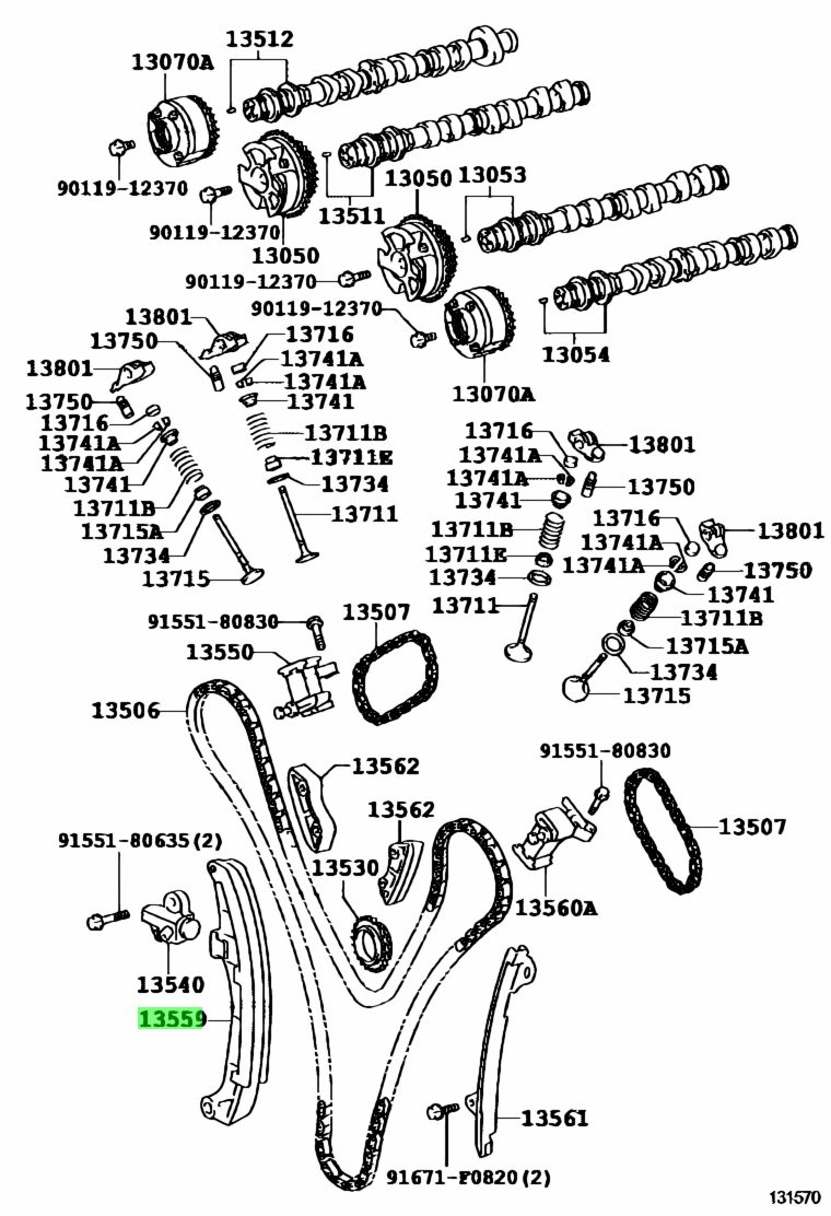 بالشتک زنجیرموتورهایلوکس دیزل 2GD-2018